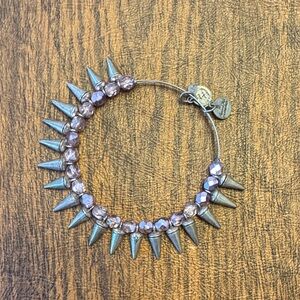 Alex and Ani Silver and Lavender Spike Bracelet